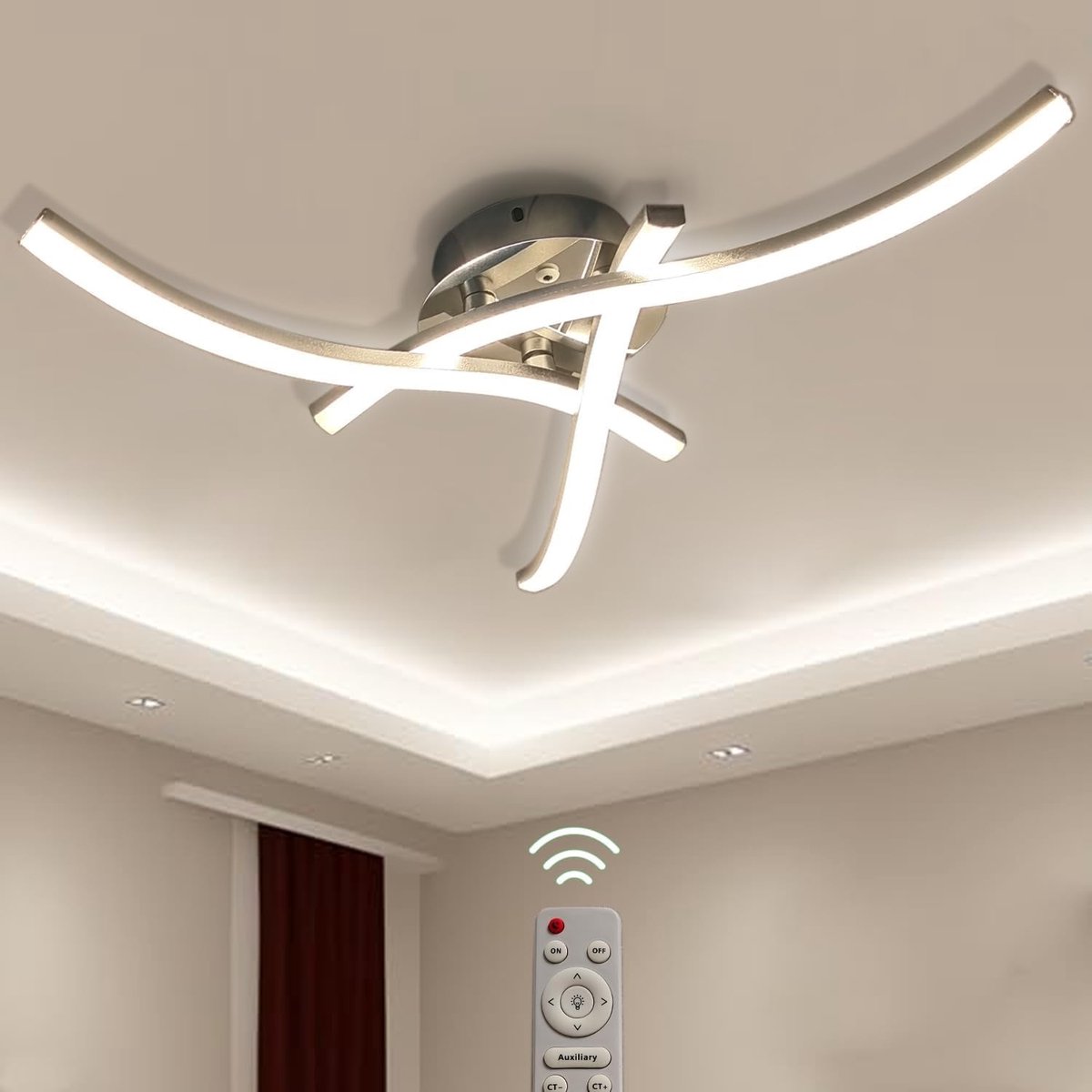 Omgoods - Dimbare LED Plafondlamp met Afstandsbediening en Instelbare Kleurtemperatuur