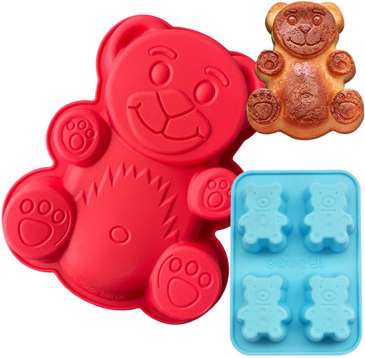 Omgoods - Silicone Mallen Teddybeer voor Taarten en Desserts
