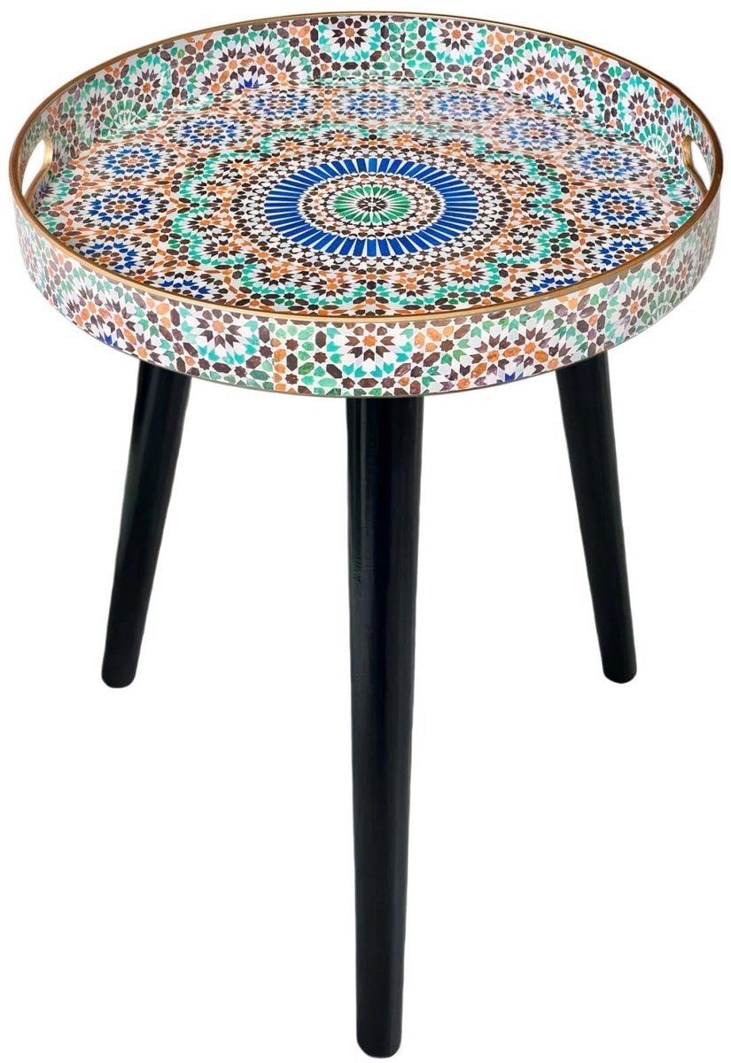 Omgoods - Ronde Bohemian Side Table met Verwijderbare Poten 45cm