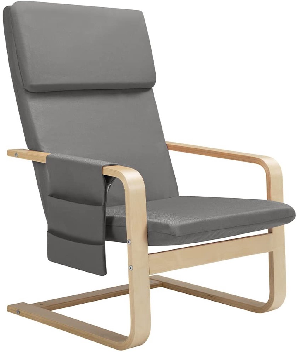 Omgoods - Ergonomische Relaxstoel met Katoenen Bekleding en Opbergruimte