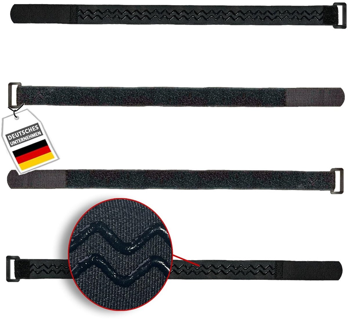 Omgoods - Klittenband Kabelbinders, 50 cm, Zwart, Herbruikbaar