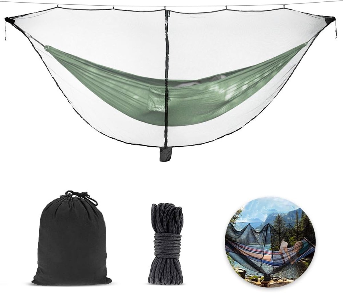 Omgoods - Hangmat Muggennet - 360° Bescherming - Geschikt voor Camping en Buitengebruik