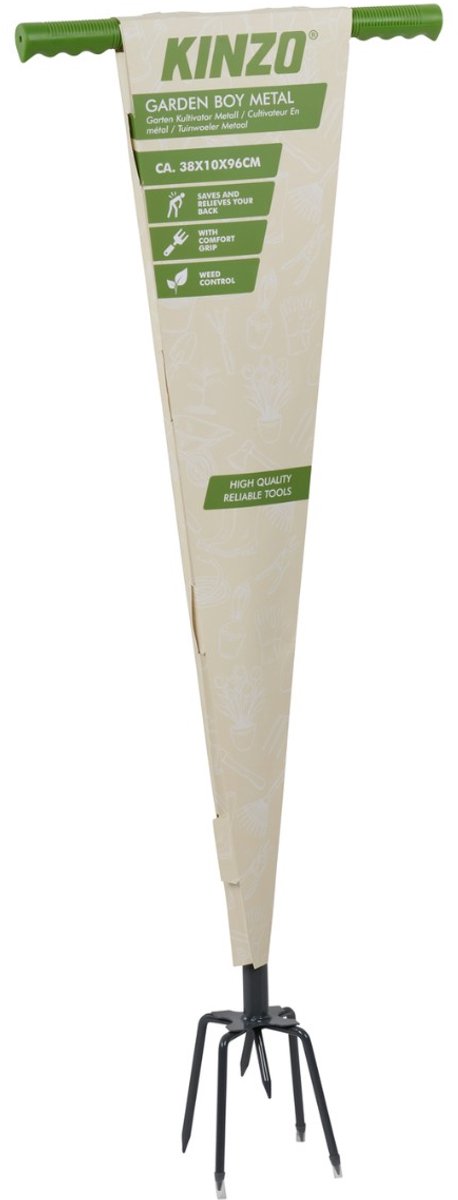 Kinzo Woelvork 96cm - Tuinklauw en Cultivator - Aarde Losmaken, Onkruid Wieden, Grond Beluchten, Kultiveren - Zilver van Kinzo — afbeelding 5
