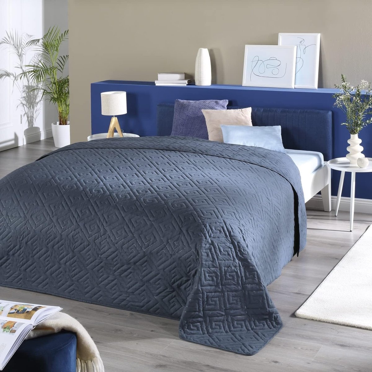 Omgoods - Premium Bedsprei voor Tweepersoonsbed in Blauw