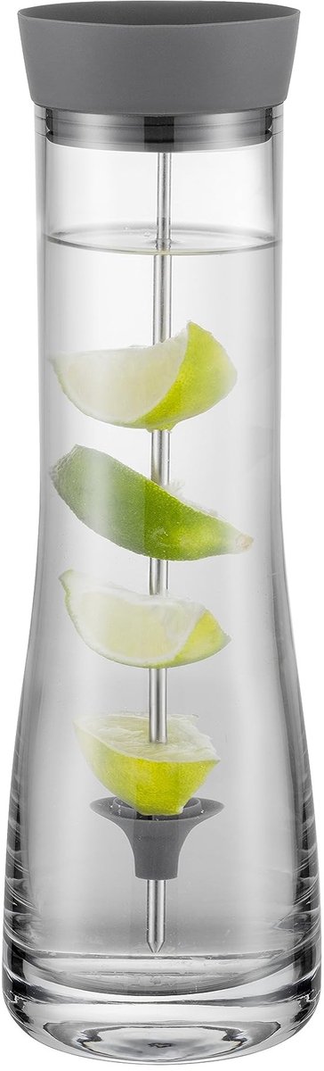 Omgoods - Elegante Glazen Waterkaraf met Deksel en Fruitskelet