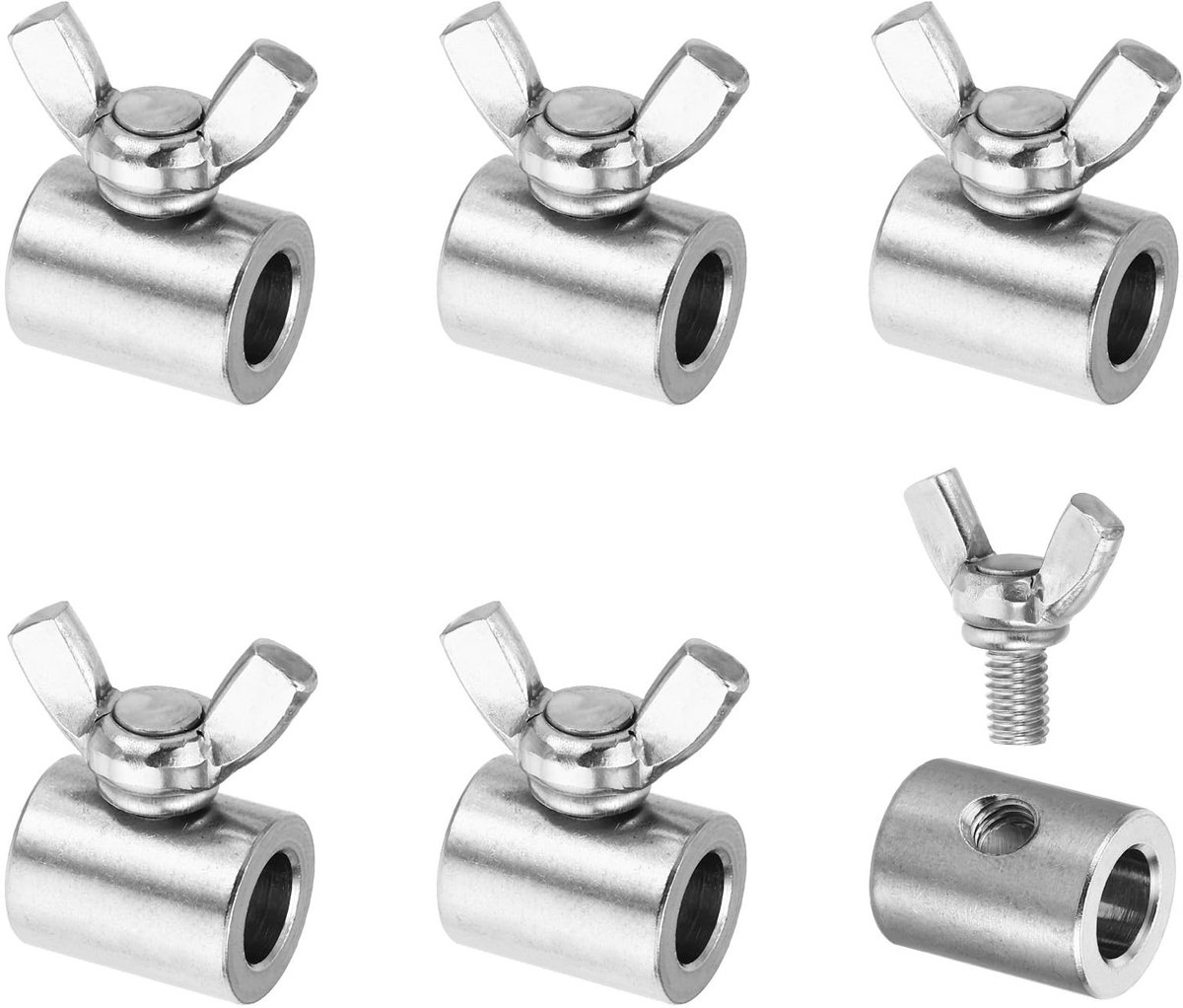 Omgoods - 9mm Draadklemmen van Roestvrij Staal, Set van 6