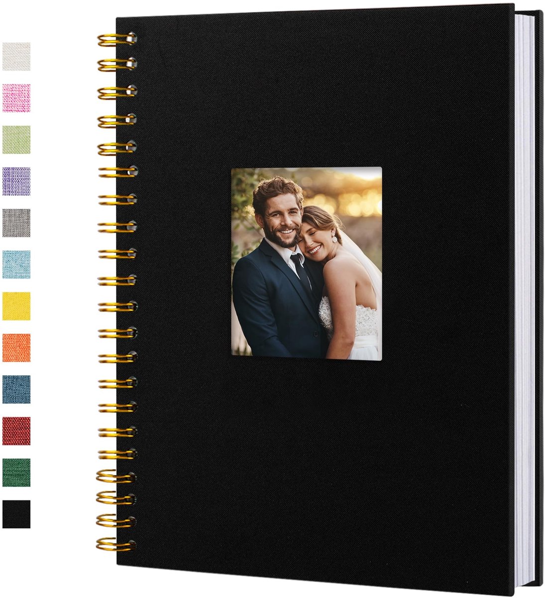 Omgoods - Fotoalbum met Linnen Kaft en DIY Venster 28x20 CM