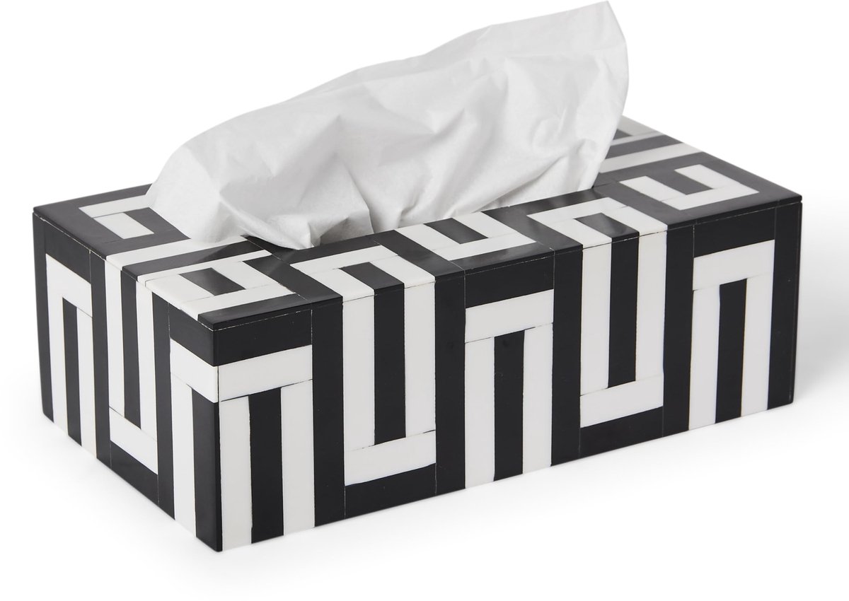 Omgoods - Luxe Zwart & Crème Tissue Box Houder