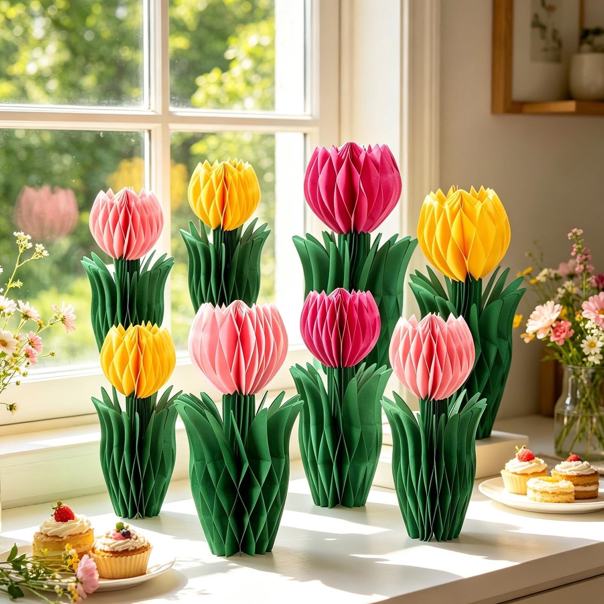 Omgoods - 8 Stuks Kunstmatige Tulpen voor Decoratie