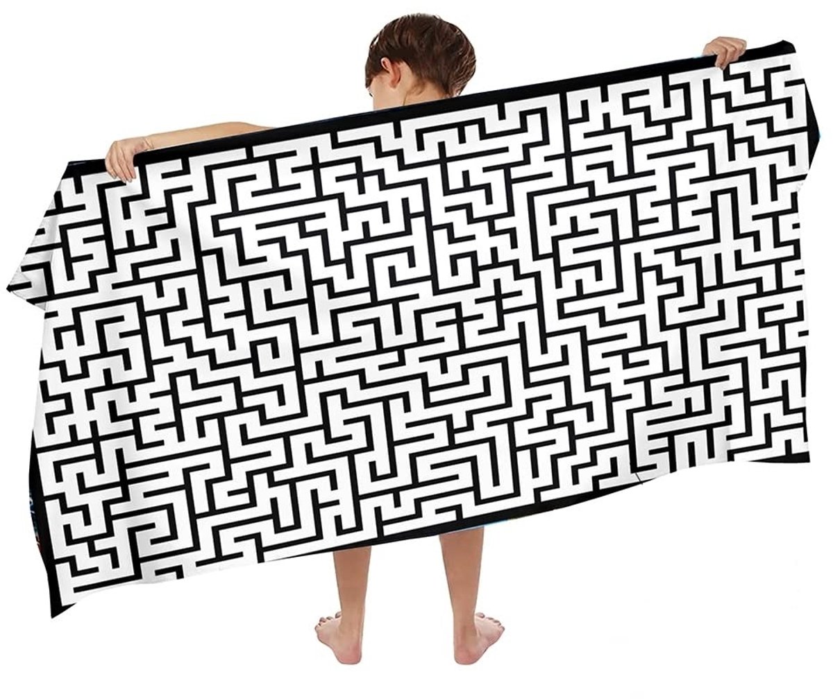 Omgoods - Sneldrogende Microvezel Kinderhanddoek, 140 x 70 cm, Dino Design