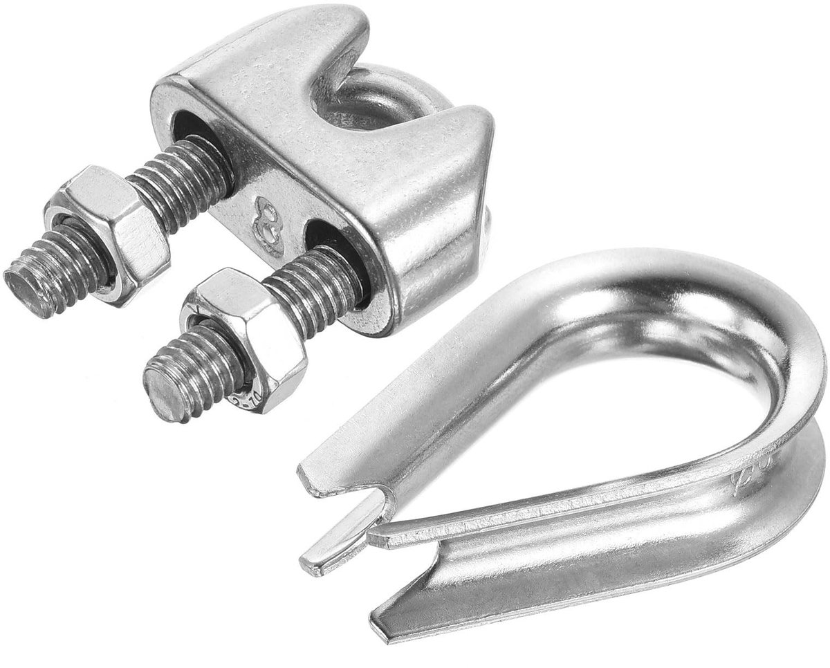Omgoods - Wire Rope Kit met 20 RVS Kabelklemmen en Doppen