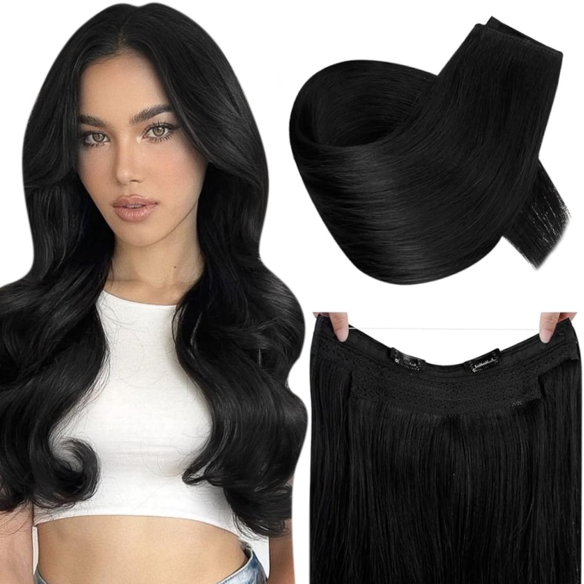 Omgoods - 12 Inch Draadloze Haarextensions van Echte Menselijke Haar
