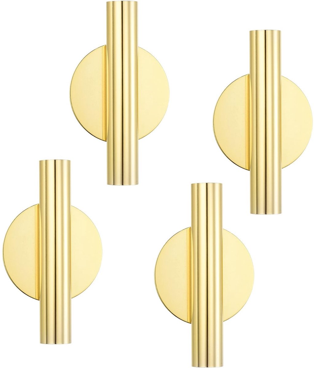 Omgoods - Wandvaas Set van 4 Metalen Bloembuizen voor Droogbloemen