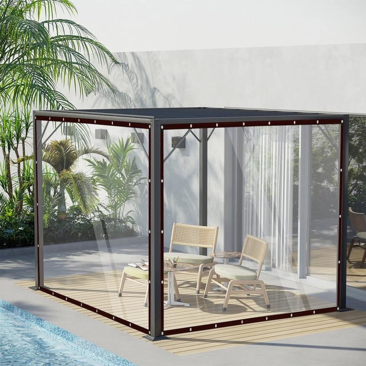 Omgoods - Transparante Tarpaulin met Oogjes 2 m x 3 m, Waterdicht en Beschermend