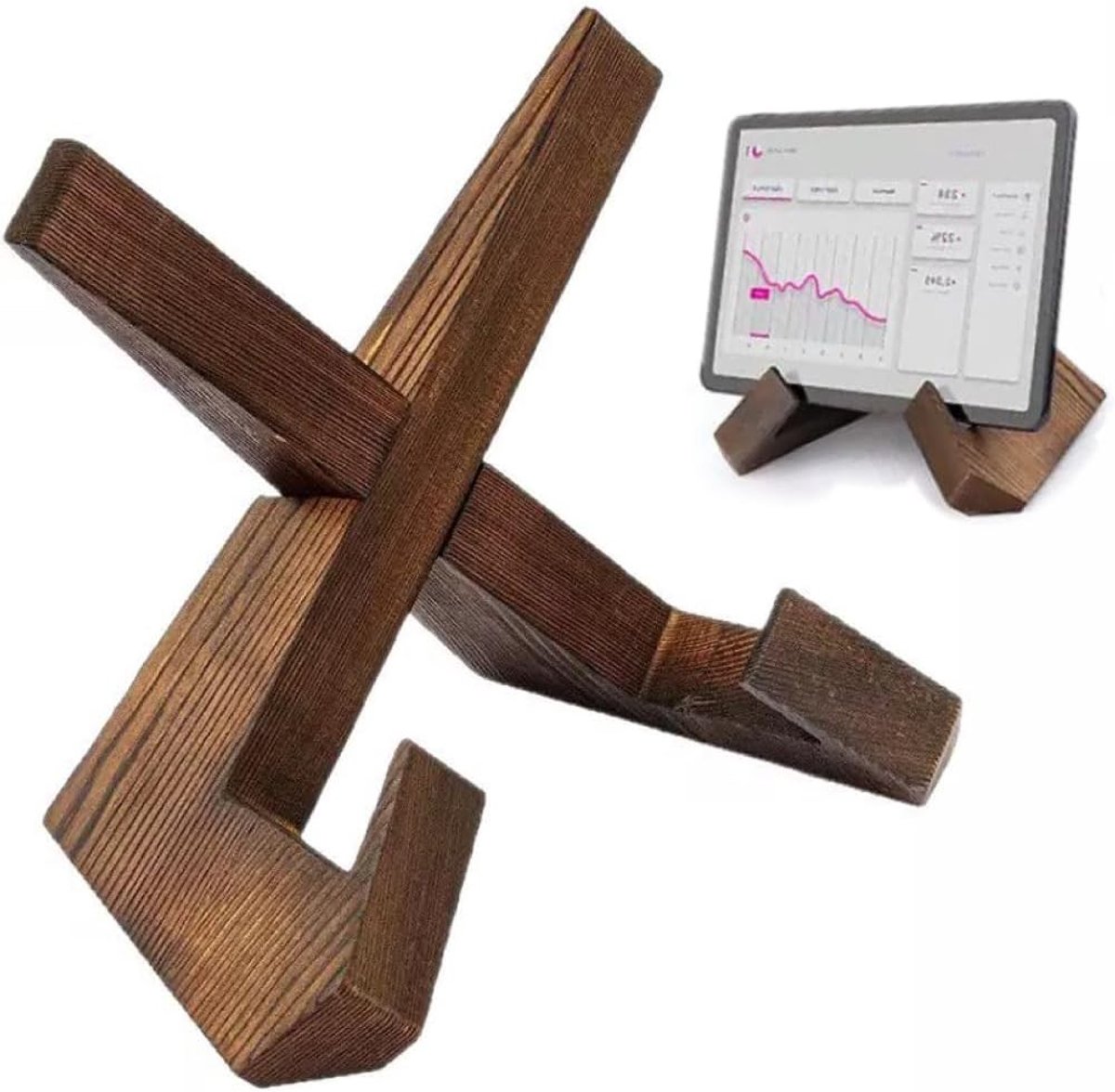 Receptenboek Houder voor Keuken, Houten Kookboek Stand voor Handsfree Lezen, Rustiek Design voor Koken en Bakken, Ideaal voor Kookliefhebbers en Recepten Display
