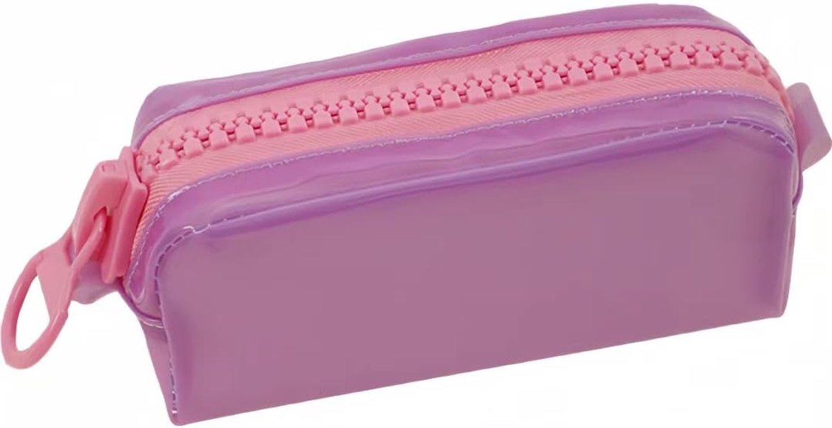 Pennenzak - Grote Capaciteit - Jelly Materiaal - voor Kantoor en School - Paars