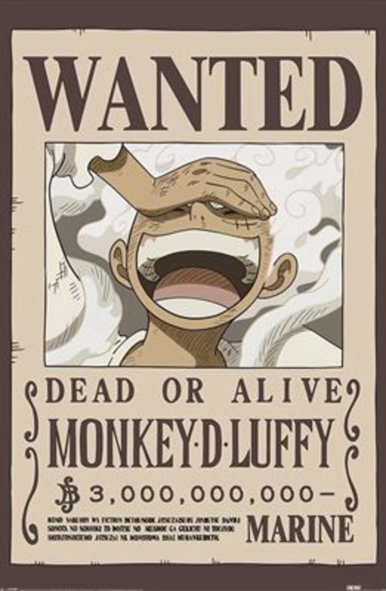 Pyramid Poster One Piece - Wanted Luffy 61x91,5cm Divers