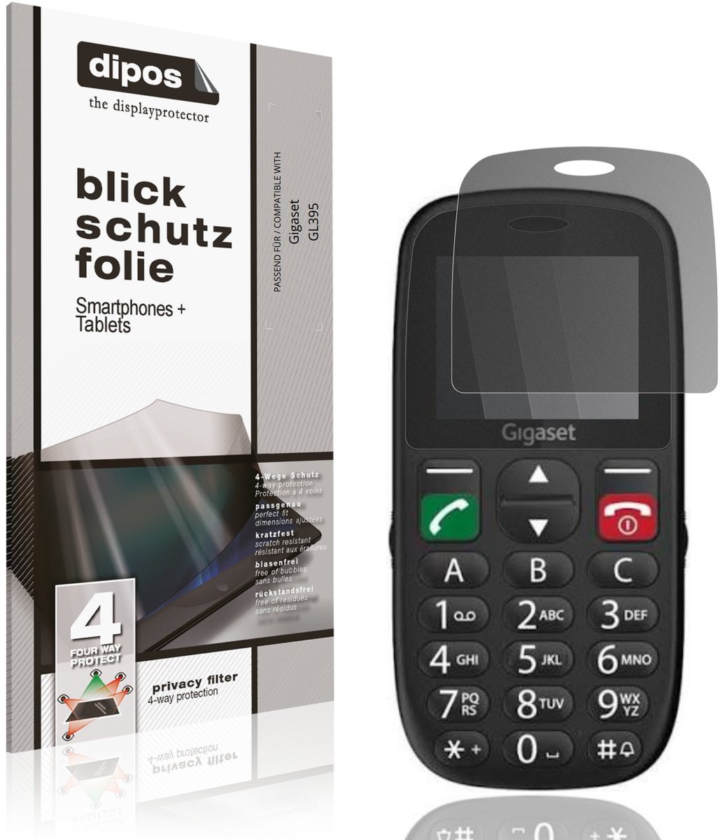 dipos – Matte Privacy Screenprotector geschikt voor Gigaset GL395 | Anti-Spy Beschermfolie