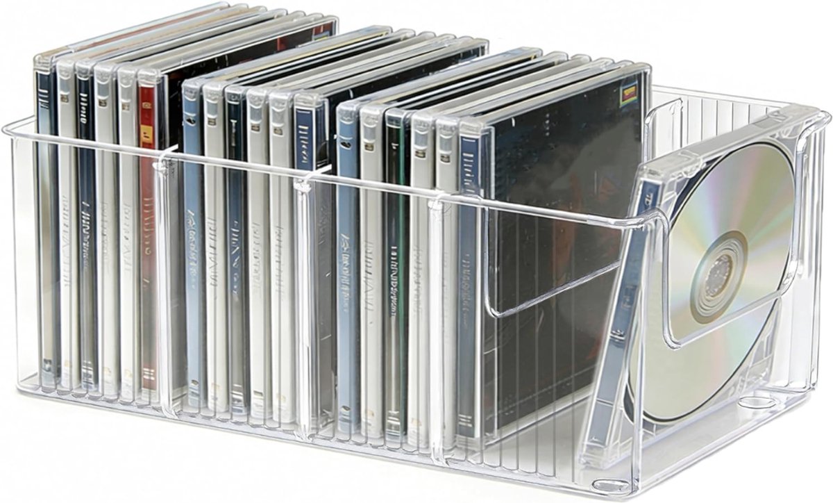 SNJY® CD Rek - CD Kast - CD Opbergsysteem - 26,2D x 13,7B x 10,9H cm - Doorzichtig