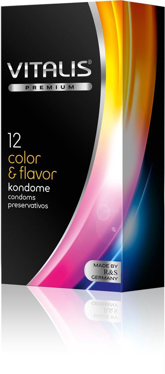 Vitalis Condooms, Onzichtbaar & Intens, Ideal Pasvorm, Uitstekend materiaal, Color & Flavor, 12 stuks