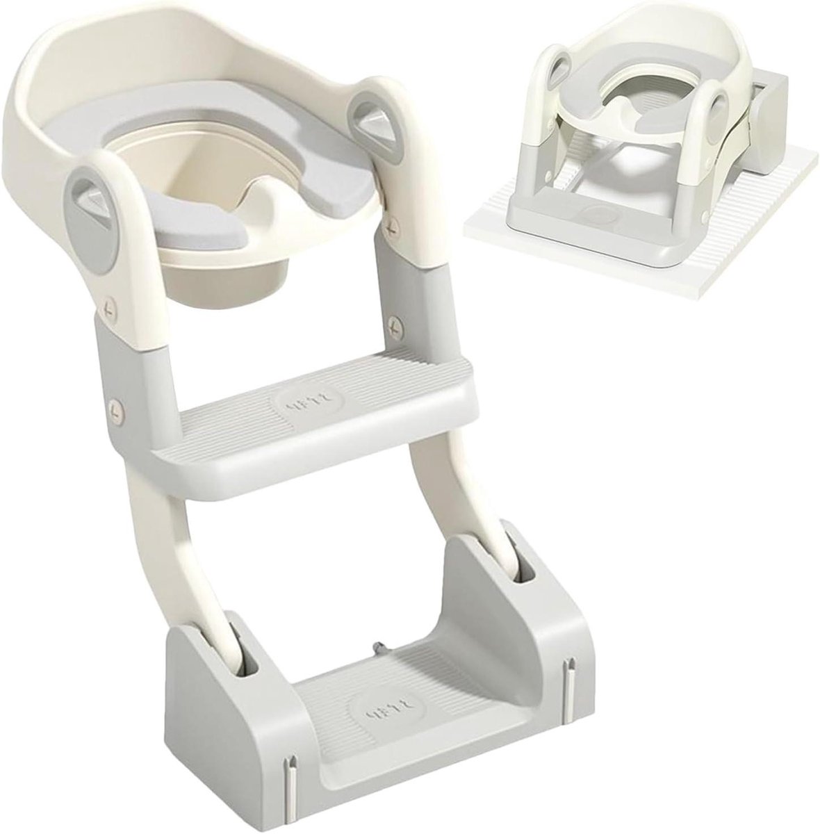 Potje met Treden - Toiletverkleiner Kinderen - Zindelijkheidstraining - Antislip en Kantelbestendig - Compact Opvouwbaar - Grijs