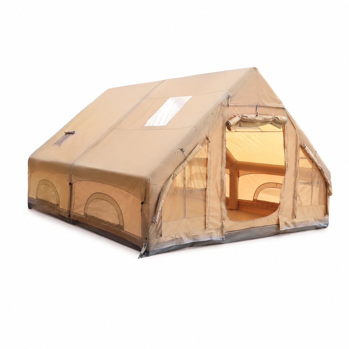 Lamor Opblaasbare Tent - Tenten - Air Tent - 4 tot 6 personen - Waterdichte bodem - 430x305x210cm - 4 seizoenen - Met Luchtpomp