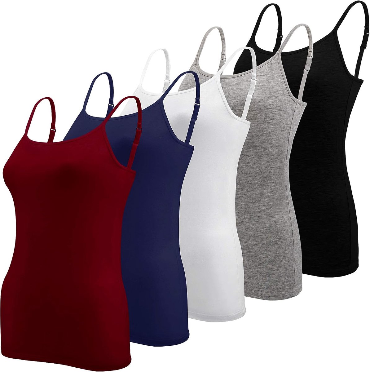 5 stuks basic hemdje met verstelbare bandjes voor dames en meisjes