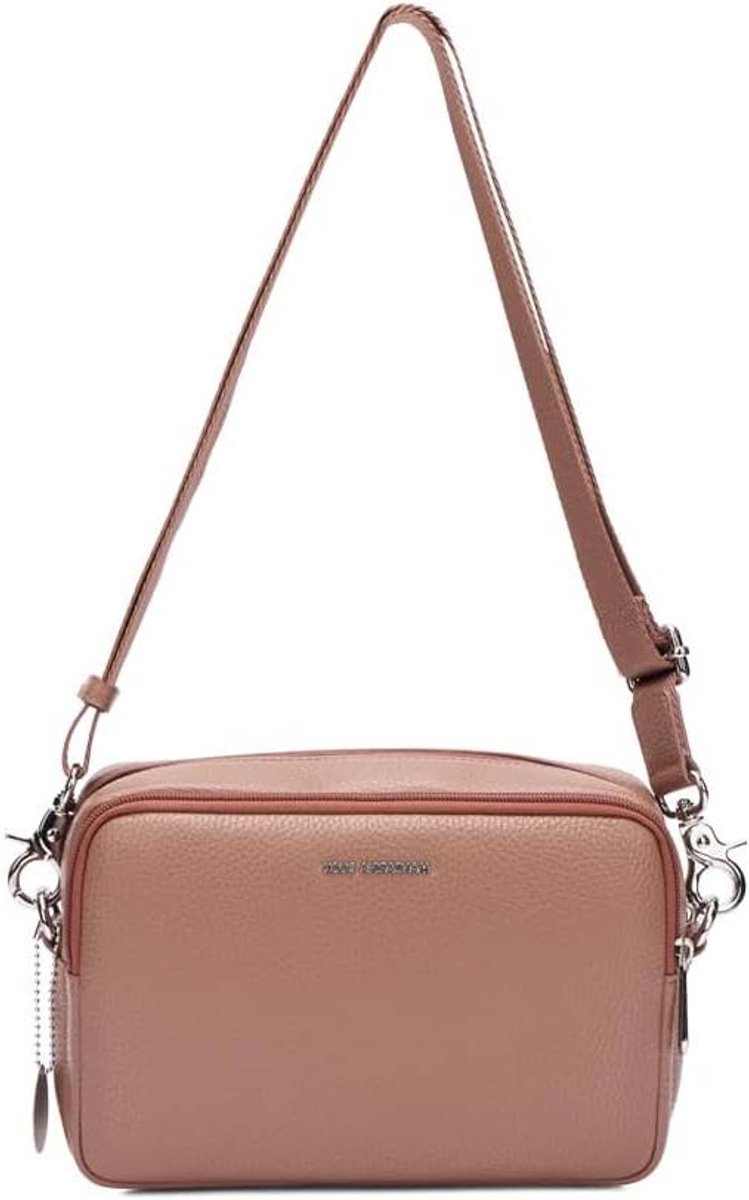 Mandarina Duck Schoudertas - Camera Tas - Dagelijks Gebruik - Italiaans Leer - 22.5 x 8 x 15 cm - Roze