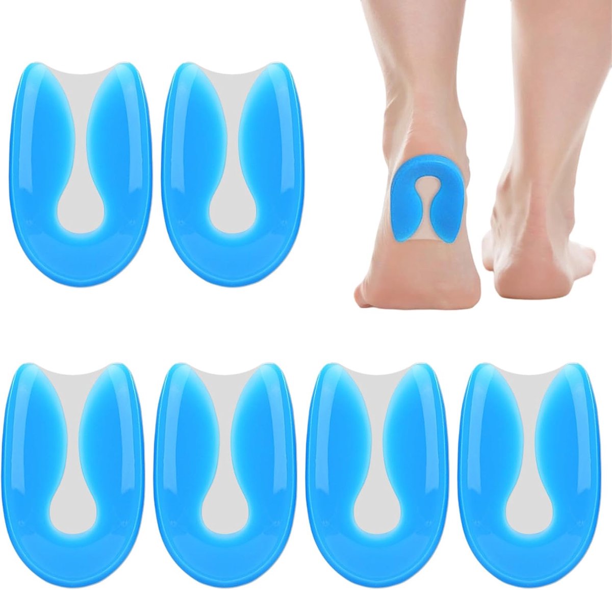 3 stuks Gel Kussen Hielinlegzolen, Universeel voor Schoenen, Comfortabel en Ademend, Geschikt voor Maten 40-45, Ideaal voor Dagelijks Gebruik