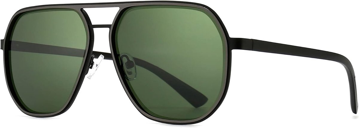Aviator zonnebril voor dames en heren, gepolariseerde trendy vierkante zonnebril, retro pilotenschaduw, uv-bescherming