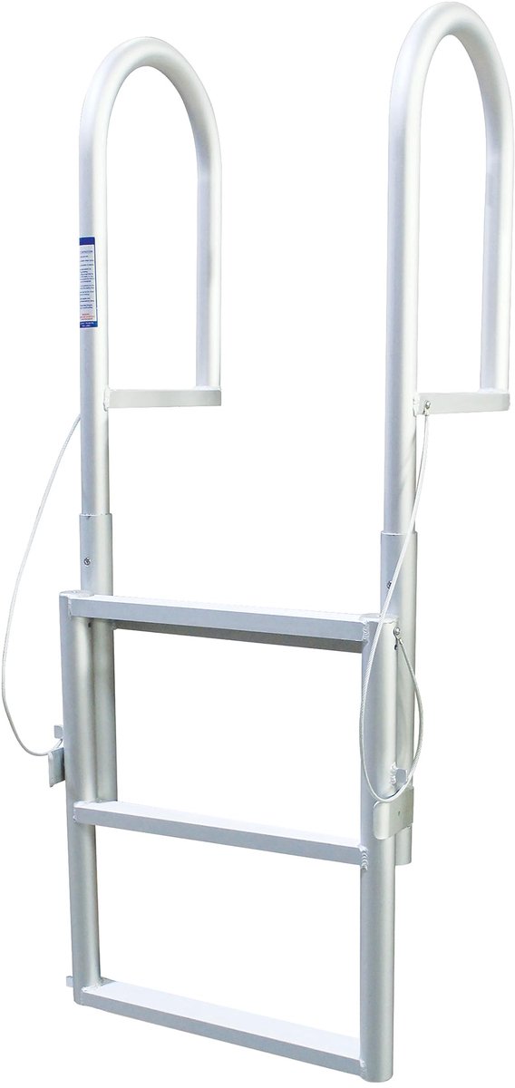 SnelShoppen - Schuifdok Ladder 3 Stappen van Gelast Aluminium, Veilig en Lichtgewicht, Ideaal voor Boot, Tuin, en Wateractiviteiten, Tot 136 kg Capaci