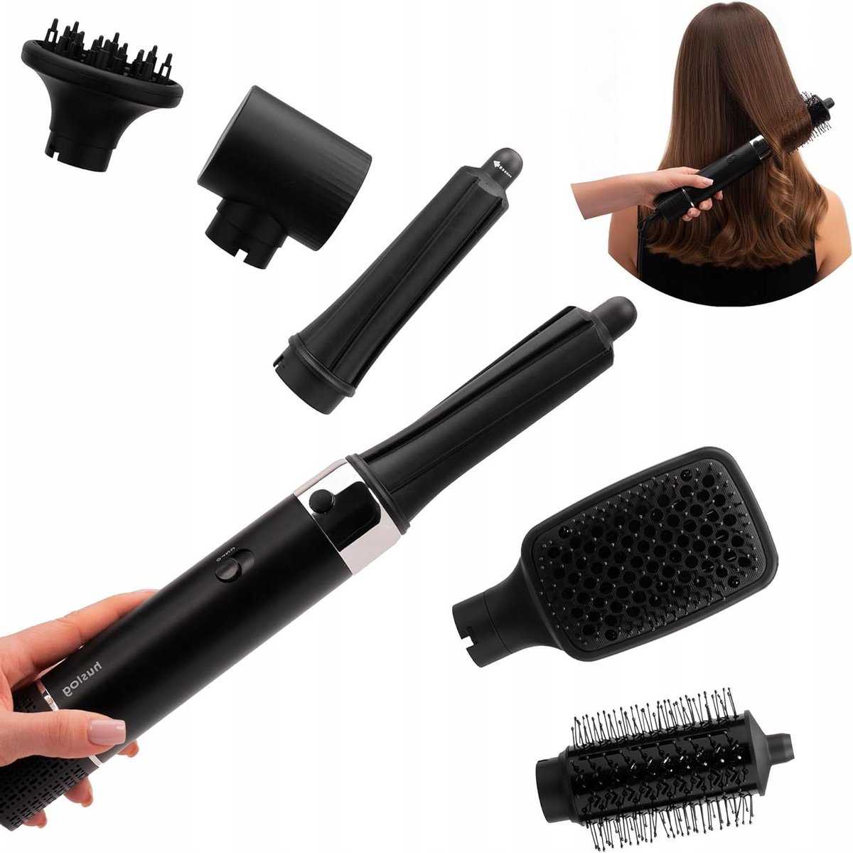 Multistyler Heteluchtborstel - Haarstyler Krultang - Haar Stylen - 6-in-1 Functionaliteit - 1200W - Niet gespecificeerd