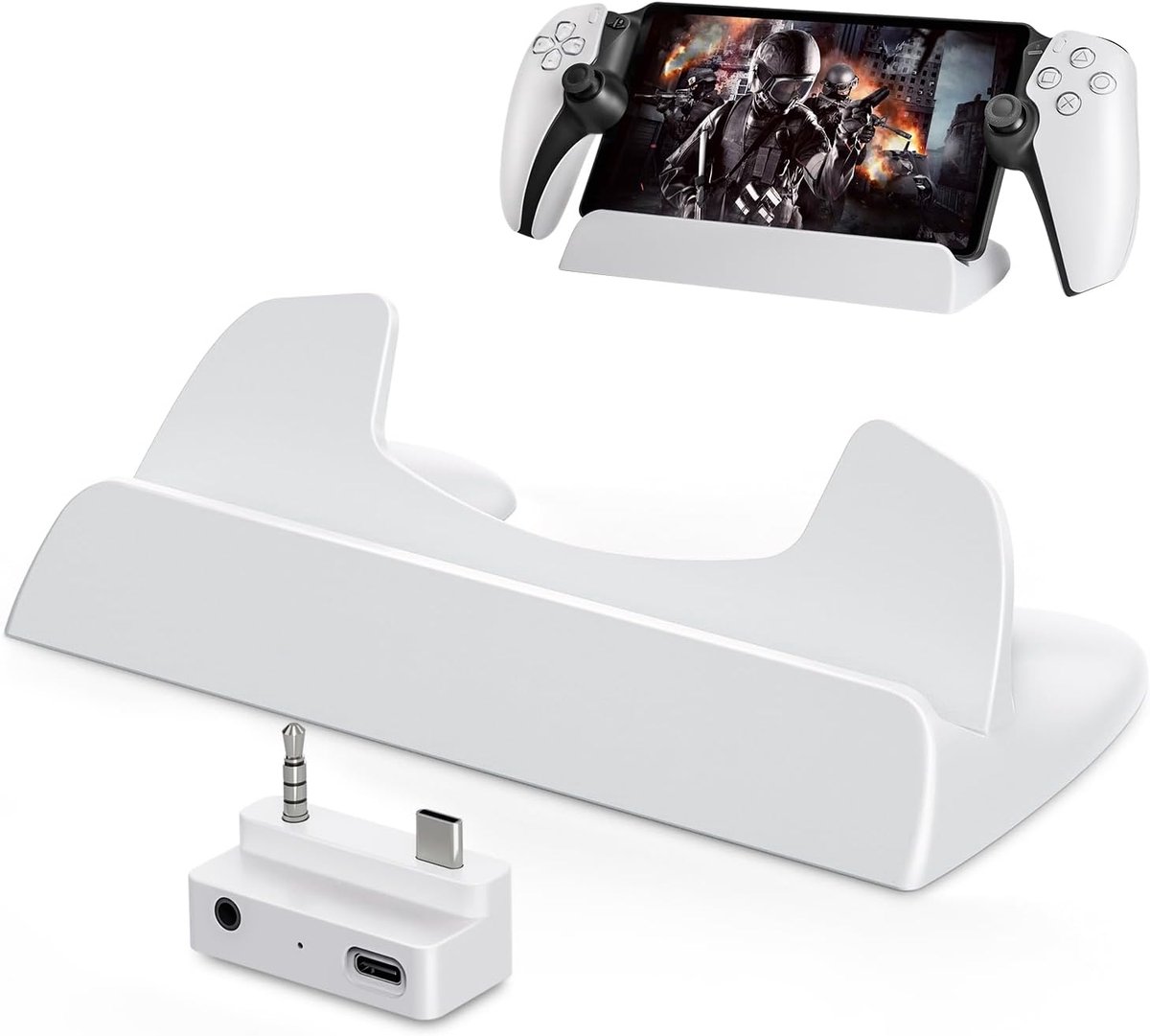 Standbasis met adapter voor Playstation Portal Remote Player, Console Standhouder voor PS Portal, Opladen Converter en Desktop Stand voor PS5 Portal Remote Player