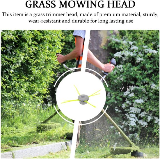 draadkop grastrimmer, universele grastrimmerkop, aluminium draadkop, dubbele draadspoel, dient voor het vervangen van de spoel van grasmaaieronderdelen, voor bosmaaier, tuin, gazon, terras — afbeelding 4