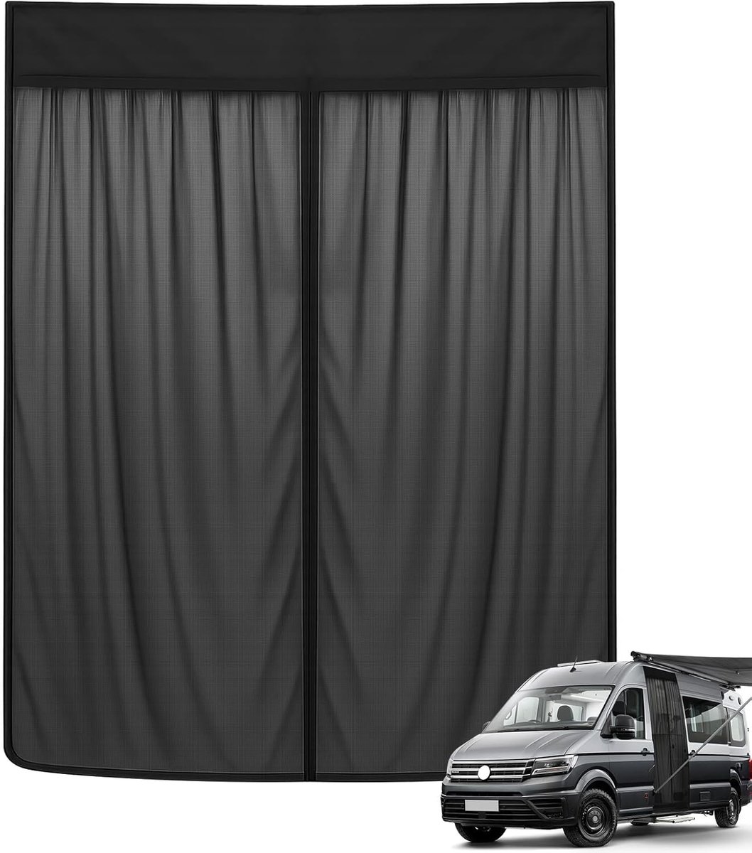 SnelShoppen - Insectennet Magnetisch voor VW Crafter II 17-25 - Zijdeur Muggenscherm 210x165 cm - Enkele Laag - Bescherming tegen Insecten en Zon voor