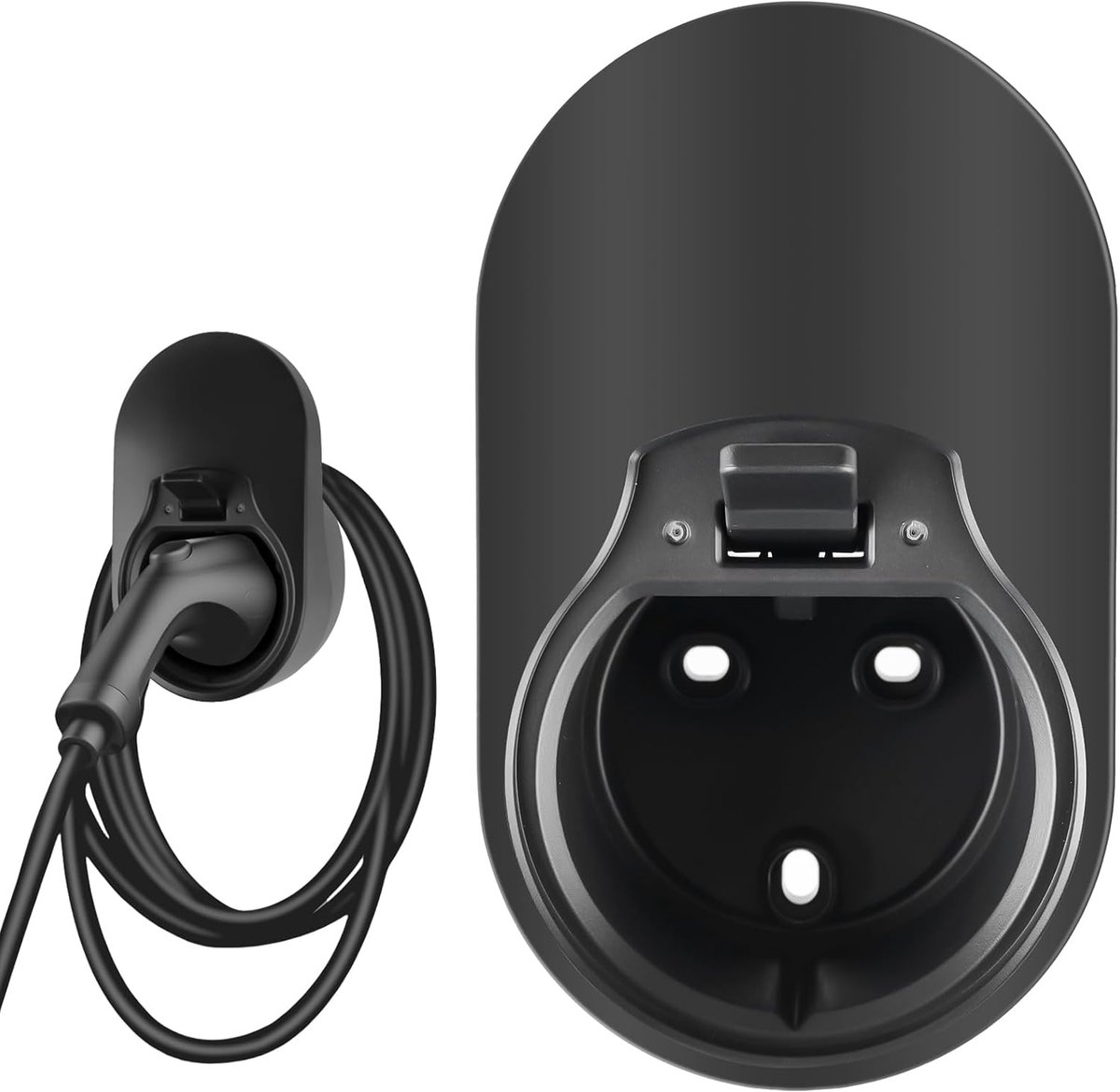 houder, Type 2 lader wandhouder, Wallbox kabelhouder, EV laadkabel organizer, wandhouder voor elektrische auto laadstation, Compatibel met EU-conforme laadstekker voor elektrische