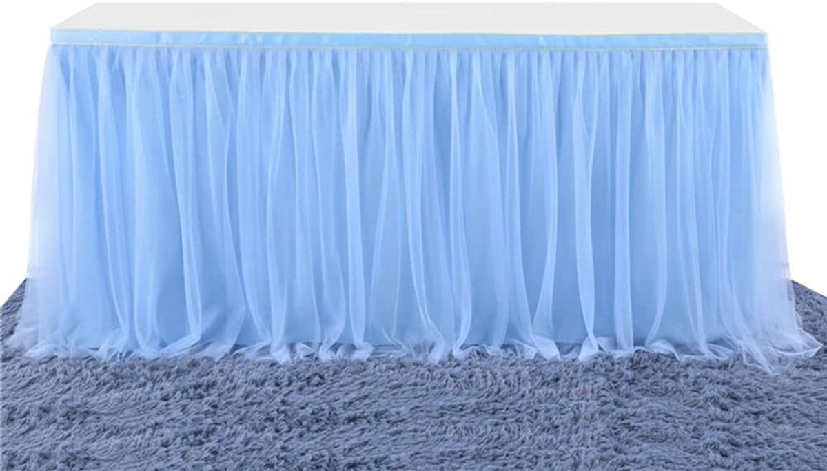 Tulle Table Skirt, Tulle Table Skirt, 183 x 77 cm (L x H) Tulle Table Decoration for Baby Shower, Girls, Wedding - ShopVlot