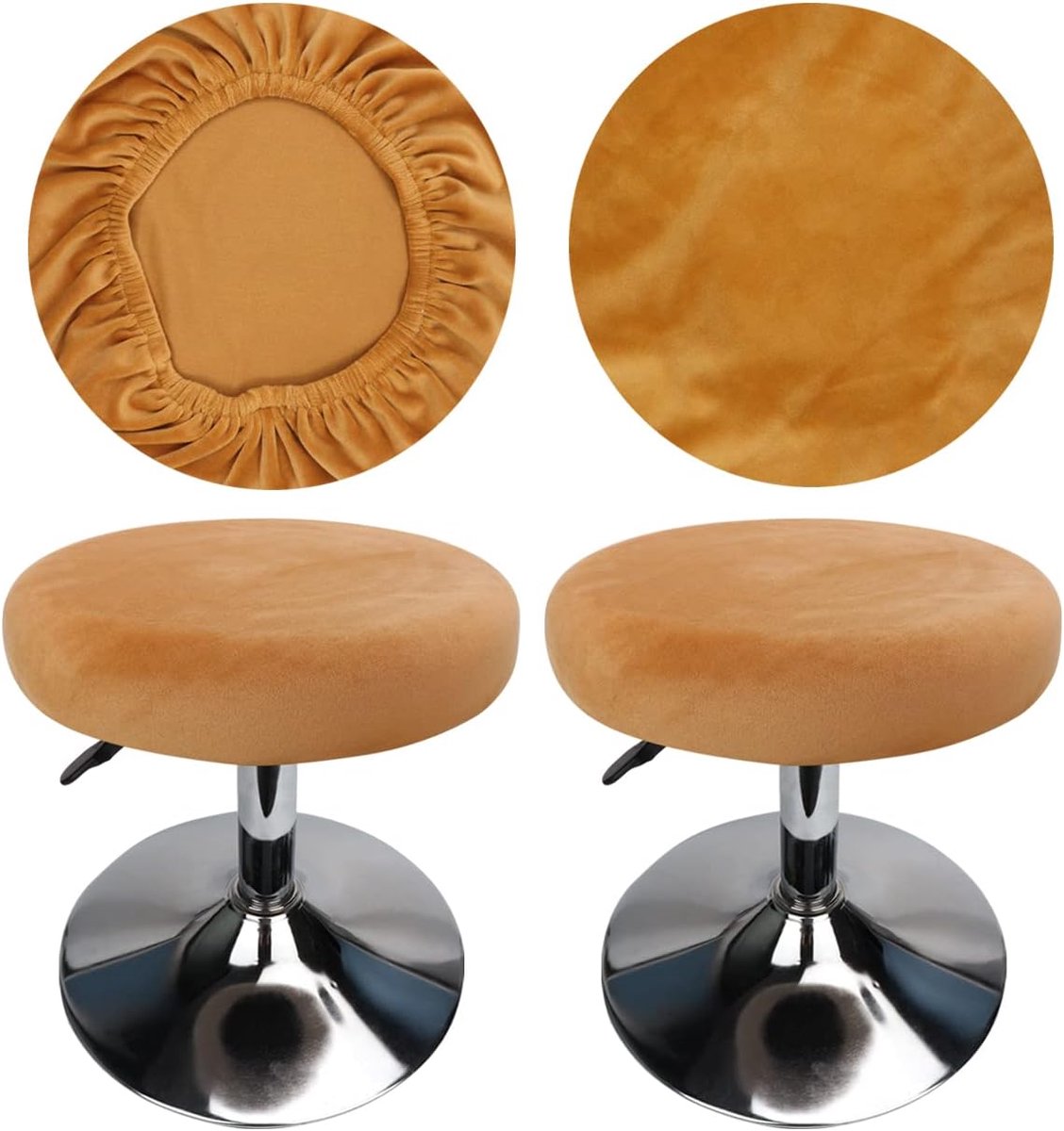 Krukhoezen Ronde Fluweel Luxe Stof 30-40cm - Elastisch Rimpel Gratis - Wasbaar en Stofdicht - SnelShoppen