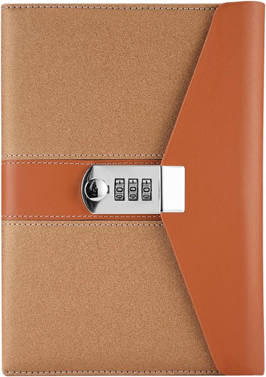 Notebook met slot A5 - PU leren geheim dagboek - combinatie slot - perfect voor reizen - SnelShoppen