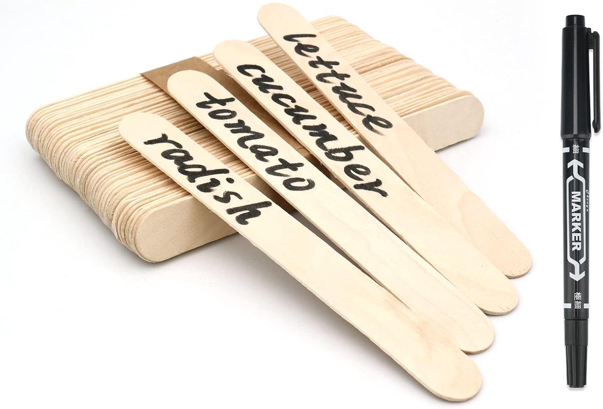 SnelShoppen - Jumbo gekleurde 50 Stuks lutscher sticks, houten stokjes voor handgemaakte kunsthandwerk, natuurlijk, creatief, kleurrijk, ideaal voor k
