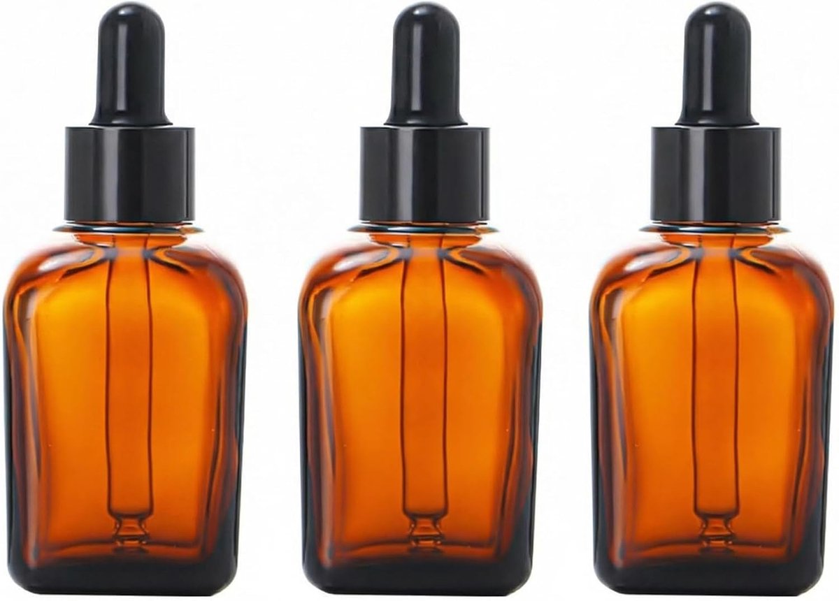 Glazen tinctieflesjes 100ml - amberkleurig - met pipet - ideaal voor etherische oliën - ShopVlot