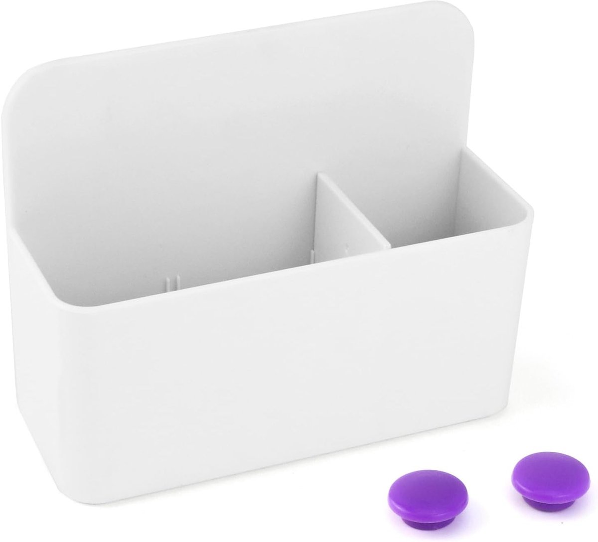 SnelShoppen - Magnetische Markerhouder Penhouder voor Whiteboards en Refrigerators, 12.5 x 10 x 4.5 cm, 2 Compartimenten van ABS, Ruimtebesparend voor