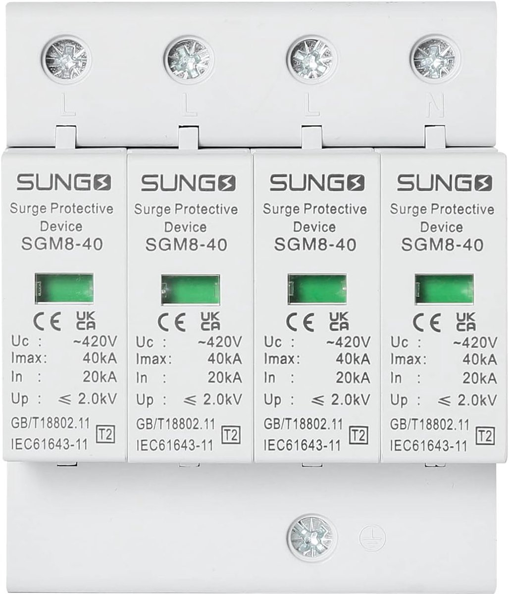 BuyWeek Photovoltaic Surge Protector, 4P Photovoltaic DC Surge Protector, Surge Protection, Household Flash, Climbing - ShopVlot