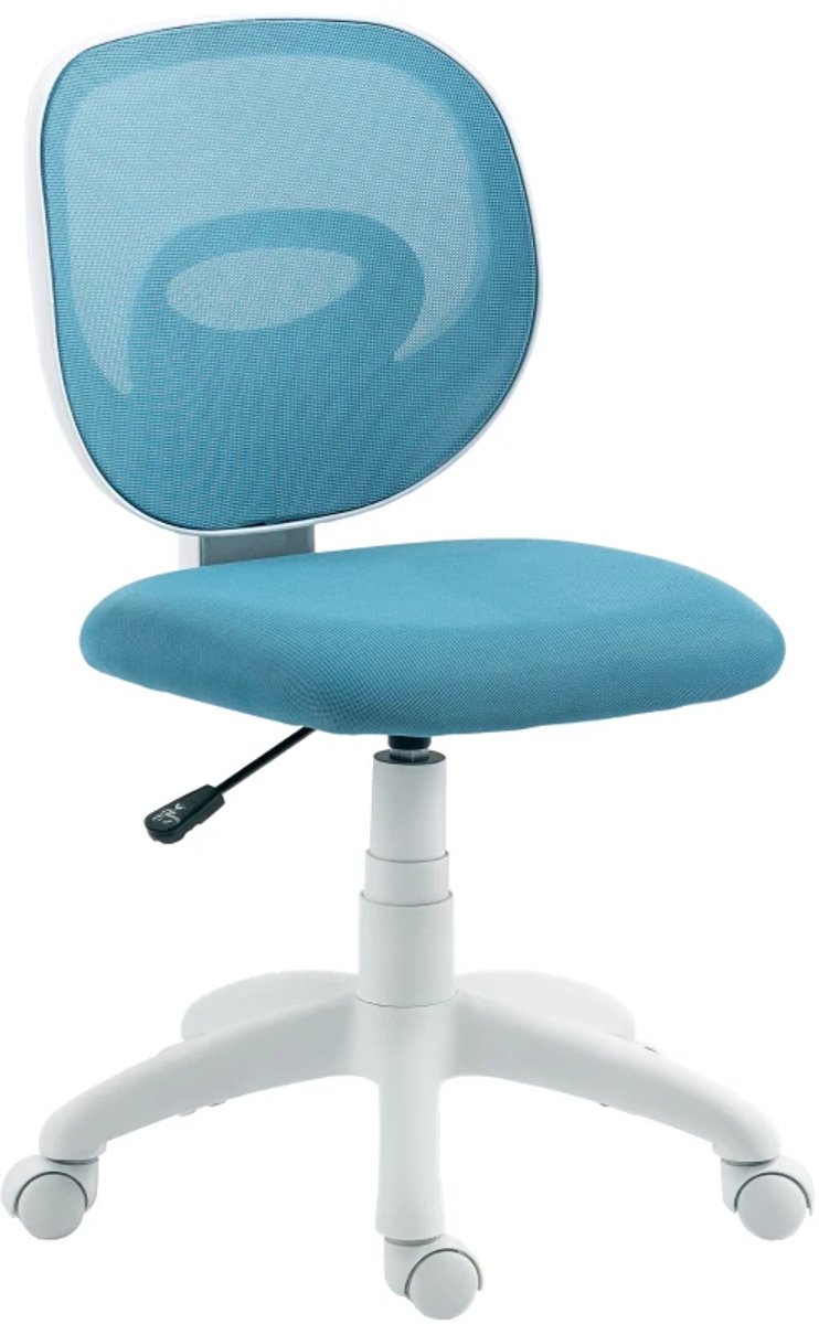 Ergonomische Bureaustoel met C-vormige Rugleuning - Draaistoel - In Hoogte Verstelbaar - 360° Draaibaar - Kantoorstoel - Gamestoel - Volwassenen Stoel - Computerstoel - Blauw