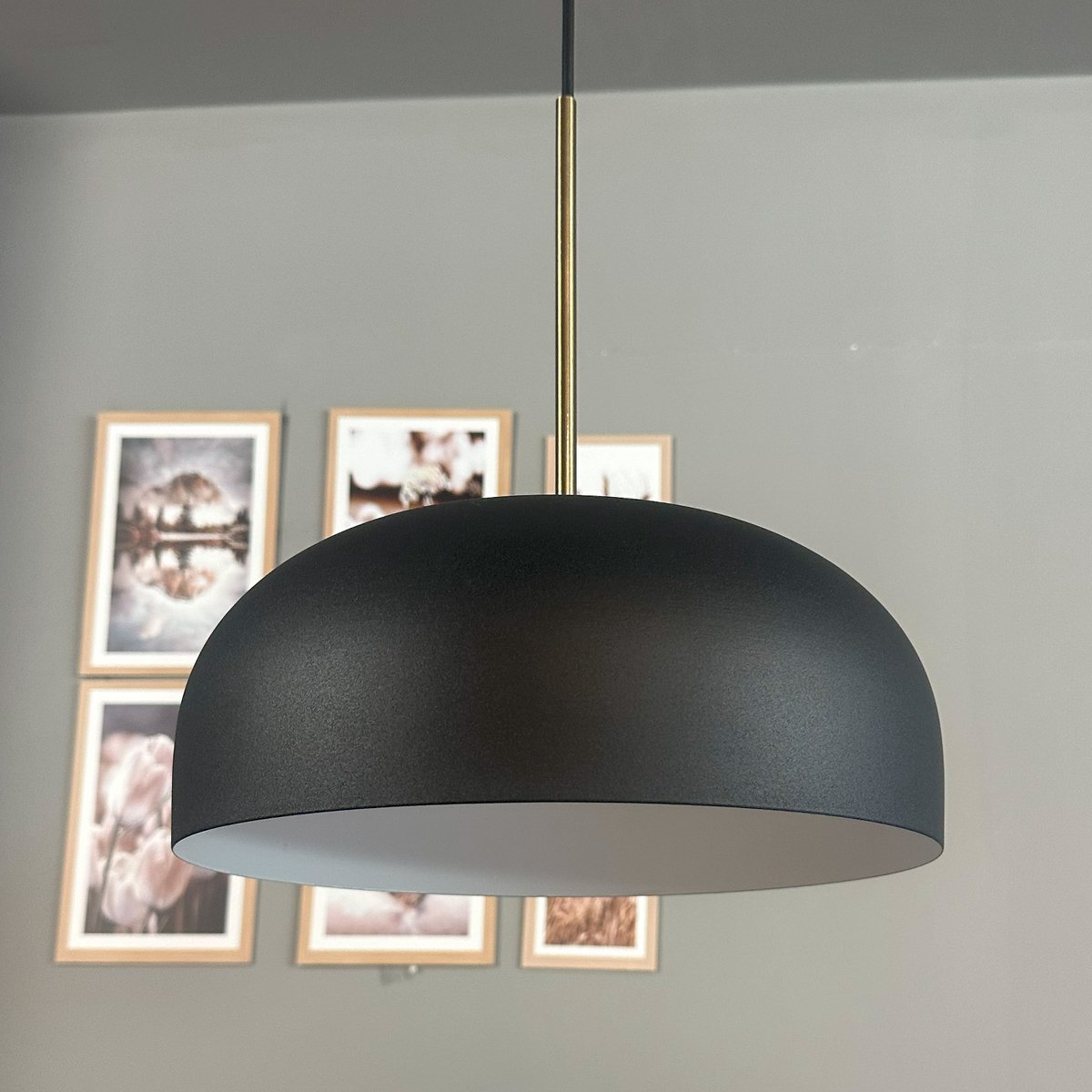 Bamyum Rocha hanglamp, industriële Modern stijl, Ø30 cm, zwart metalen lamp