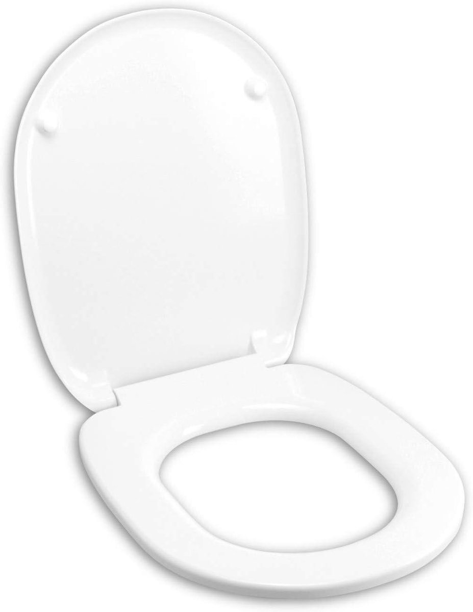 Toiletbril - WC-bril - Badkamer Hygiëne - Roestvrijstalen Scharnieren - Ovaal - Wit