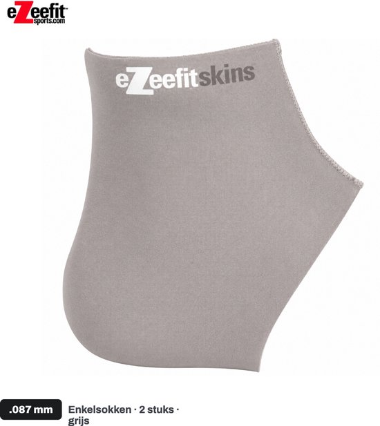 Grijze ultradunne enkelsok van Ezeefitskins, 0,087 mm dik. 2 stuks.