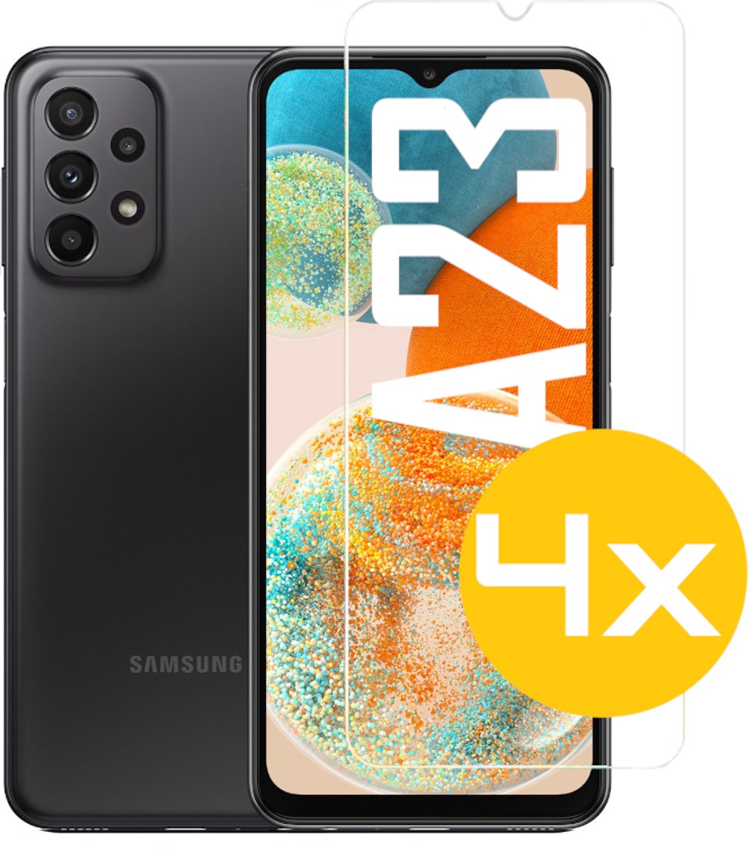 Screenprotector Geschikt Voor Samsung Galaxy A23 - Glasplaat - Tempered Glass - 4 Stuks
