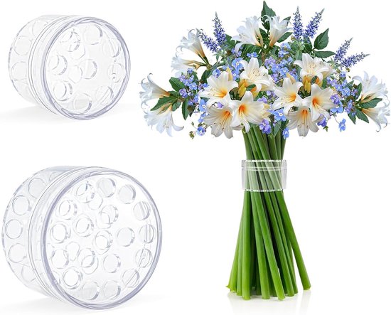 SnelShoppen - Spiral Flower Stem Holder Set van 2 - Transparante Bloem Stengelhouder - Herbruikbare Ikebana Stengelhouder - Perfect voor Boeketten, Wo