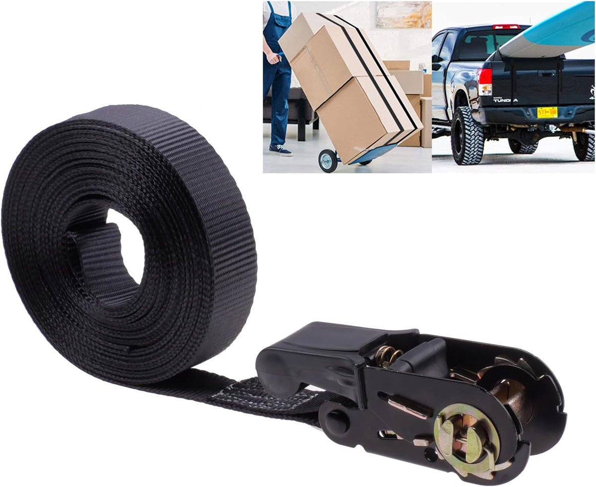 Lashing Straps with Ratchet, Lashing Belt with Ratchet for Trailers, Ratchet Belt for Motorcycles, Cars (Length 8 m) - ShopVlot